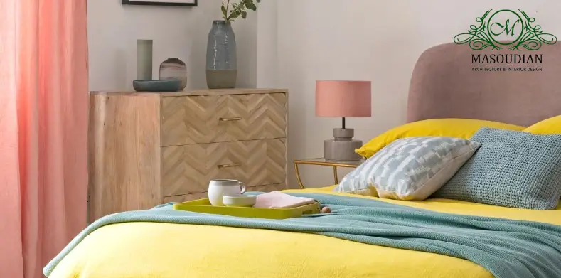 طراحی اتاق خواب دخترانه با رنگ زرد