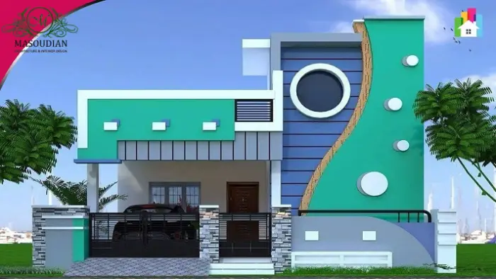 طراحی نمای ساختمان یک طبقه