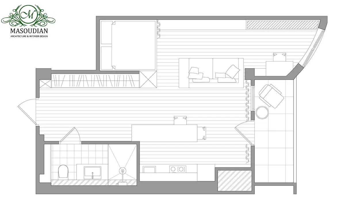 طراحی خانه کوچک 43 متری
