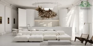 white tufted couch